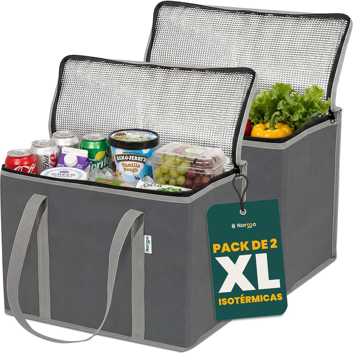 Sacs isothermes pour les courses, lot de 2