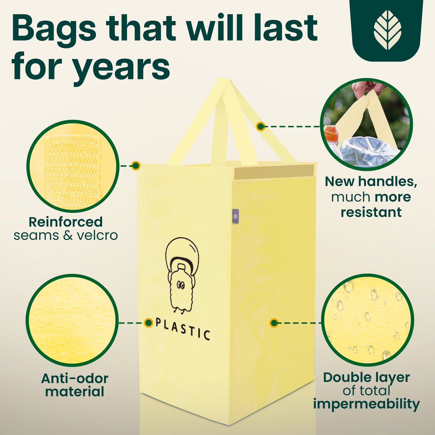 Norggo® Cubos de basura de reciclaje - Set de 3 x 40L para plástico, papel y vidrio - Cubo basura reciclaje duradero - Bolsas reciclaje basura colores - Papelera Reciclaje 3 Compartimentos