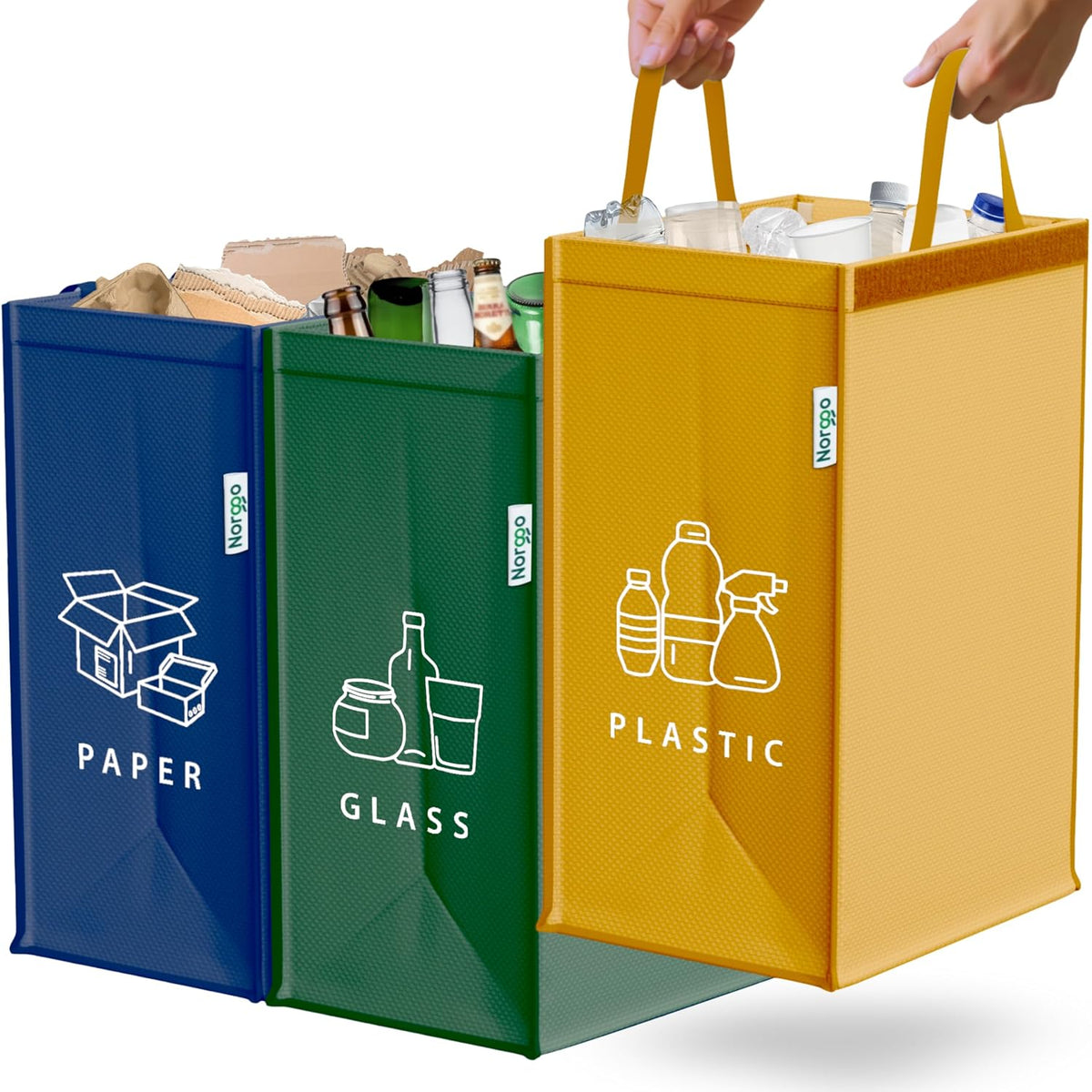 Pattumiere per la differenziata Stella, set da 3 × 40 L